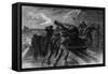 Union Navy Chasing Blockade Runner-null-Framed Stretched Canvas