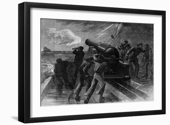 Union Navy Chasing Blockade Runner-null-Framed Giclee Print