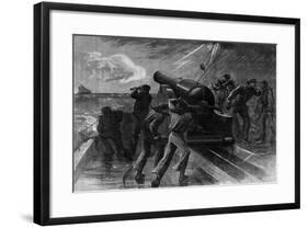 Union Navy Chasing Blockade Runner-null-Framed Giclee Print