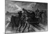 Union Navy Chasing Blockade Runner-null-Mounted Giclee Print