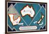 Union of South Africa, Australia, New Zealand, from the Series 'Where Our Exports Go', 1927-William Grimmond-Framed Giclee Print