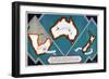 Union of South Africa, Australia, New Zealand, from the Series 'Where Our Exports Go', 1927-William Grimmond-Framed Giclee Print