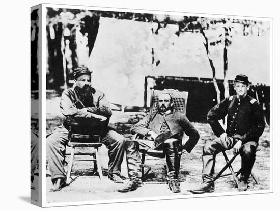 Union Officers before the Fall of Petersburg, American Civil War, 1864-Tim O'Sullivan-Stretched Canvas
