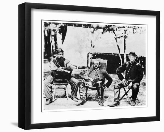 Union Officers before the Fall of Petersburg, American Civil War, 1864-Tim O'Sullivan-Framed Giclee Print