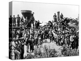 Union Pacific and the Central Pacific Railways at Promontory Point, Omaha, 10th May 1869-null-Stretched Canvas