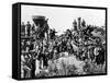 Union Pacific and the Central Pacific Railways at Promontory Point, Omaha, 10th May 1869-null-Framed Stretched Canvas