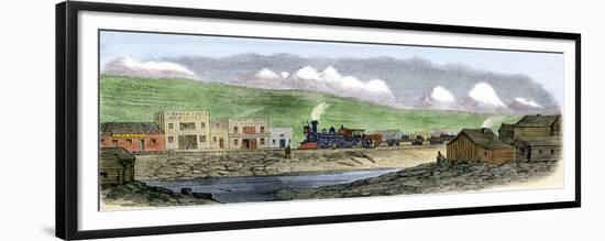 Union Pacific Railroad at Sherman Station, Wyoming Territory, 1869-null-Framed Giclee Print