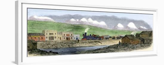 Union Pacific Railroad at Sherman Station, Wyoming Territory, 1869-null-Framed Giclee Print