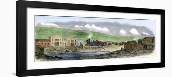 Union Pacific Railroad at Sherman Station, Wyoming Territory, 1869-null-Framed Giclee Print