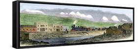 Union Pacific Railroad at Sherman Station, Wyoming Territory, 1869-null-Framed Stretched Canvas