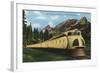 Union Pacific Streamliner Passing Mountains-Lantern Press-Framed Art Print