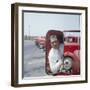 Union President Jimmy Hoffa's Image Reflected in Rear View Mirror in Red Truck-Hank Walker-Framed Premium Photographic Print