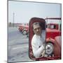 Union President Jimmy Hoffa's Image Reflected in Rear View Mirror in Red Truck-Hank Walker-Mounted Premium Photographic Print