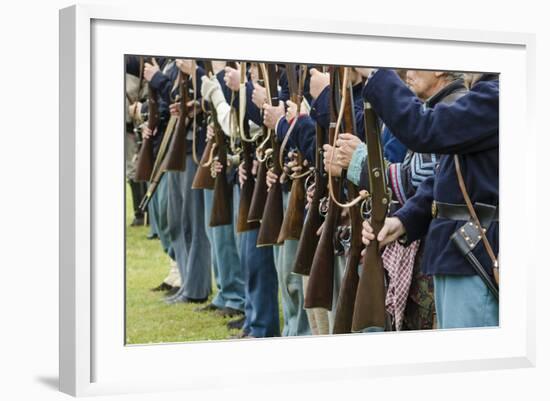 Union Soldiers at the Thunder on the Roanoke Civil War Reenactment in Plymouth, North Carolina-Michael DeFreitas-Framed Photographic Print