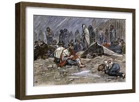 Union Soldiers Held as Prisoners of War at Andersonville Prison Camp during the Civil War-null-Framed Giclee Print