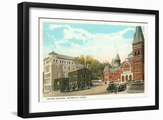 Union Square, Norwich, Connecticut-null-Framed Art Print