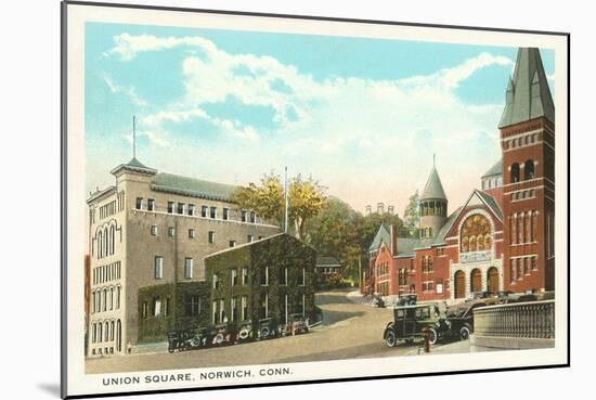 Union Square, Norwich, Connecticut-null-Mounted Art Print