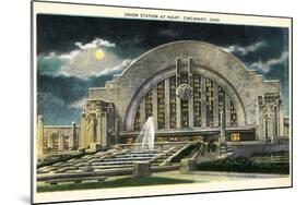 Union Station at Night, Cincinnati, Ohio-null-Mounted Art Print