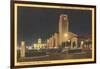 Union Station at Night, Los Angeles, California-null-Framed Art Print