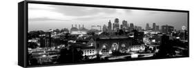 Union Station at Sunset with City Skyline in Background, Kansas City, Missouri, USA-null-Framed Stretched Canvas