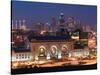 Union Station (b.1914) and Kansas City Skyline, Missouri, USA-Walter Bibikow-Stretched Canvas