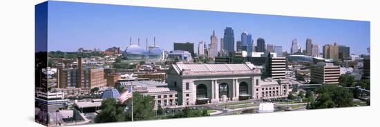 Union Station with City Skyline in Background, Kansas City, Missouri, USA 2012-null-Stretched Canvas