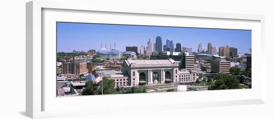 Union Station with City Skyline in Background, Kansas City, Missouri, USA 2012-null-Framed Photographic Print