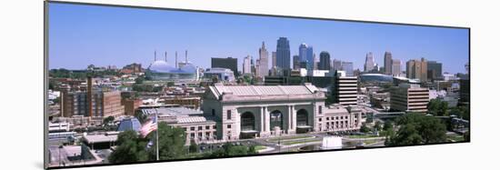 Union Station with City Skyline in Background, Kansas City, Missouri, USA 2012-null-Mounted Photographic Print