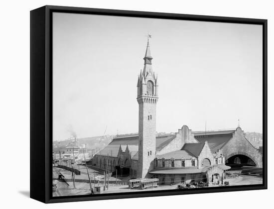 Union Station, Worcester, Mass.-null-Framed Stretched Canvas