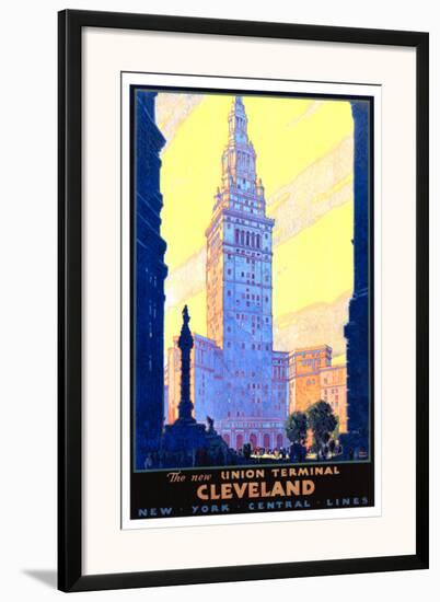 Union Terminal Cleveland, New York Central-Leslie Ragan-Framed Giclee Print