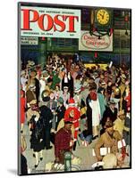 "Union Train Station, Chicago, Christmas" Saturday Evening Post Cover, December 23,1944-Norman Rockwell-Mounted Giclee Print