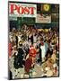 "Union Train Station, Chicago, Christmas" Saturday Evening Post Cover, December 23,1944-Norman Rockwell-Mounted Giclee Print