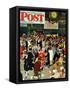 "Union Train Station, Chicago, Christmas" Saturday Evening Post Cover, December 23,1944-Norman Rockwell-Framed Stretched Canvas