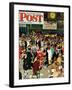 "Union Train Station, Chicago, Christmas" Saturday Evening Post Cover, December 23,1944-Norman Rockwell-Framed Giclee Print