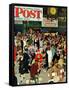 "Union Train Station, Chicago, Christmas" Saturday Evening Post Cover, December 23,1944-Norman Rockwell-Framed Stretched Canvas
