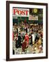 "Union Train Station, Chicago, Christmas" Saturday Evening Post Cover, December 23,1944-Norman Rockwell-Framed Giclee Print