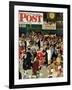 "Union Train Station, Chicago, Christmas" Saturday Evening Post Cover, December 23,1944-Norman Rockwell-Framed Giclee Print