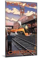 Union Train Station - Portland, Oregon-Lantern Press-Mounted Art Print