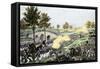 Union Troops Battling Their Way across Burnside Bridge in the Battle of Antietam-null-Framed Stretched Canvas