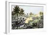 Union Troops Battling Their Way across Burnside Bridge in the Battle of Antietam-null-Framed Giclee Print