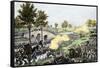 Union Troops Battling Their Way across Burnside Bridge in the Battle of Antietam-null-Framed Stretched Canvas