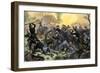 Union Troops under General Ulysses S. Grant Recapturing Artillery during the Battle of Shiloh-null-Framed Giclee Print