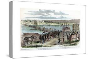 Union Volunteers Crossing the Ohio River, Cincinnati, Ohio, American Civil War, C1862-H Lovie-Stretched Canvas