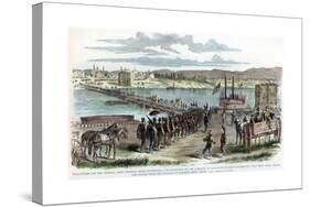 Union Volunteers Crossing the Ohio River, Cincinnati, Ohio, American Civil War, C1862-H Lovie-Stretched Canvas