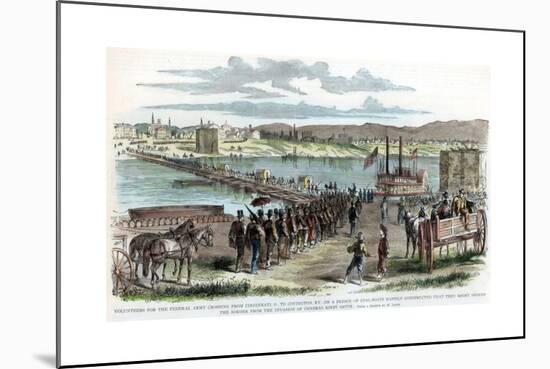 Union Volunteers Crossing the Ohio River, Cincinnati, Ohio, American Civil War, C1862-H Lovie-Mounted Giclee Print