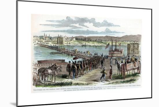 Union Volunteers Crossing the Ohio River, Cincinnati, Ohio, American Civil War, C1862-H Lovie-Mounted Giclee Print