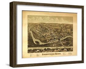 Unionville, Connecticut - Panoramic Map-Lantern Press-Framed Art Print