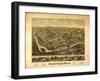 Unionville, Connecticut - Panoramic Map-Lantern Press-Framed Art Print