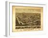 Unionville, Connecticut - Panoramic Map-Lantern Press-Framed Art Print