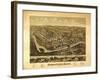 Unionville, Connecticut - Panoramic Map-Lantern Press-Framed Art Print